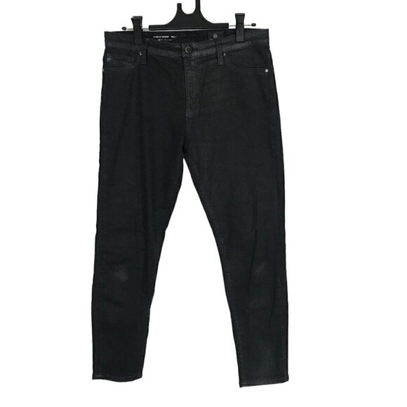 ADRIANO Goldschmied The Farrah High-rise Skinny Black Jeans With Shimmer Size 30 - Picture 3 of 9